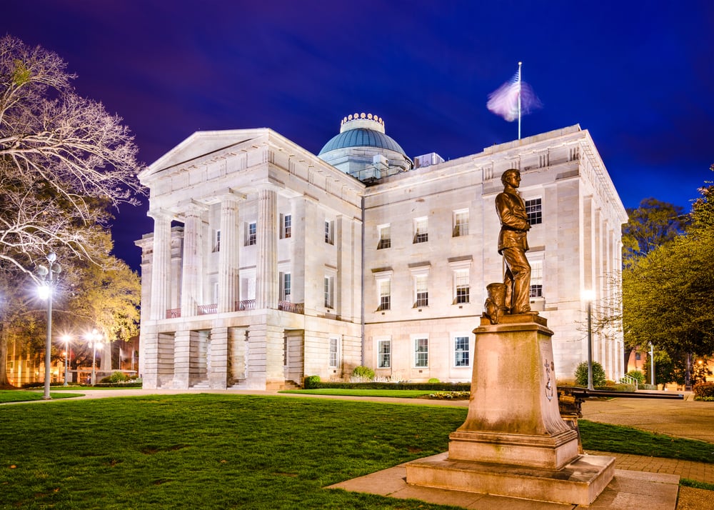 Raleigh, North Carolina, USA State Capitol Building.